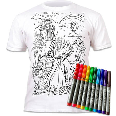 Εικόνα της Μαρκαδόροι 10τμχ. με μπλουζάκι T-Shirt 5-6 χρονών Princess 670181