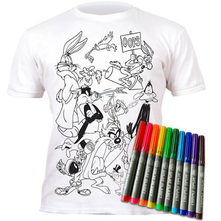 Εικόνα της Μαρκαδόροι 10τμχ. με μπλουζάκι T-Shirt 5-6 χρονών Looney Tunes 146154