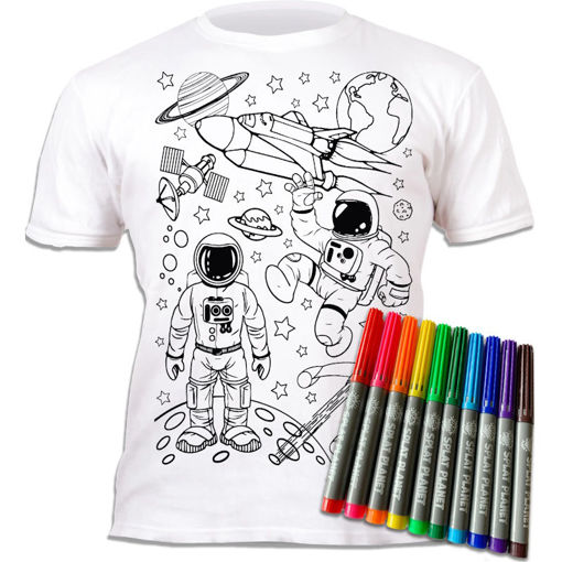 Εικόνα της Μαρκαδόροι 10τμχ. με μπλουζάκι T-Shirt 7-8 χρονών Space 671225