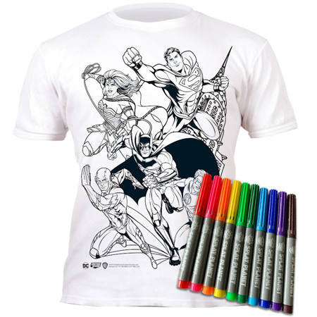 Εικόνα της Μαρκαδόροι 10τμχ. με μπλουζάκι T-Shirt 7-8 χρονών Superheroes 146109
