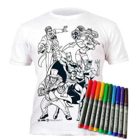 Εικόνα της Μαρκαδόροι 10τμχ. με μπλουζάκι T-Shirt 7-8 χρονών Batman 146222
