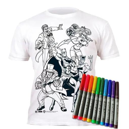 Εικόνα της Μαρκαδόροι 10τμχ. με μπλουζάκι T-Shirt 7-8 χρονών Batman 146222