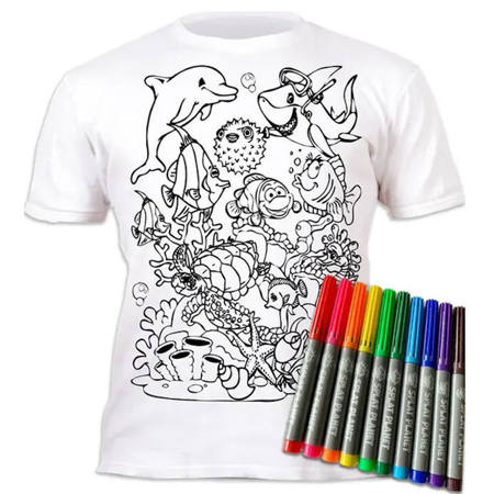 Εικόνα της Μαρκαδόροι 10τμχ. με μπλουζάκι T-Shirt 9-11 χρονών Sea Life 670648