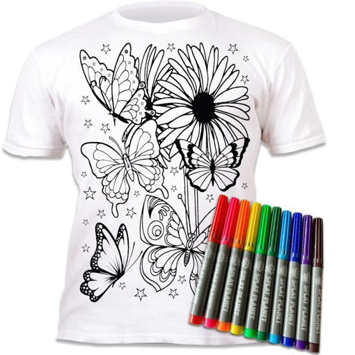 Εικόνα της Μαρκαδόροι 10τμχ. με μπλουζάκι T-Shirt 9-11 χρονών Butterflies 670327