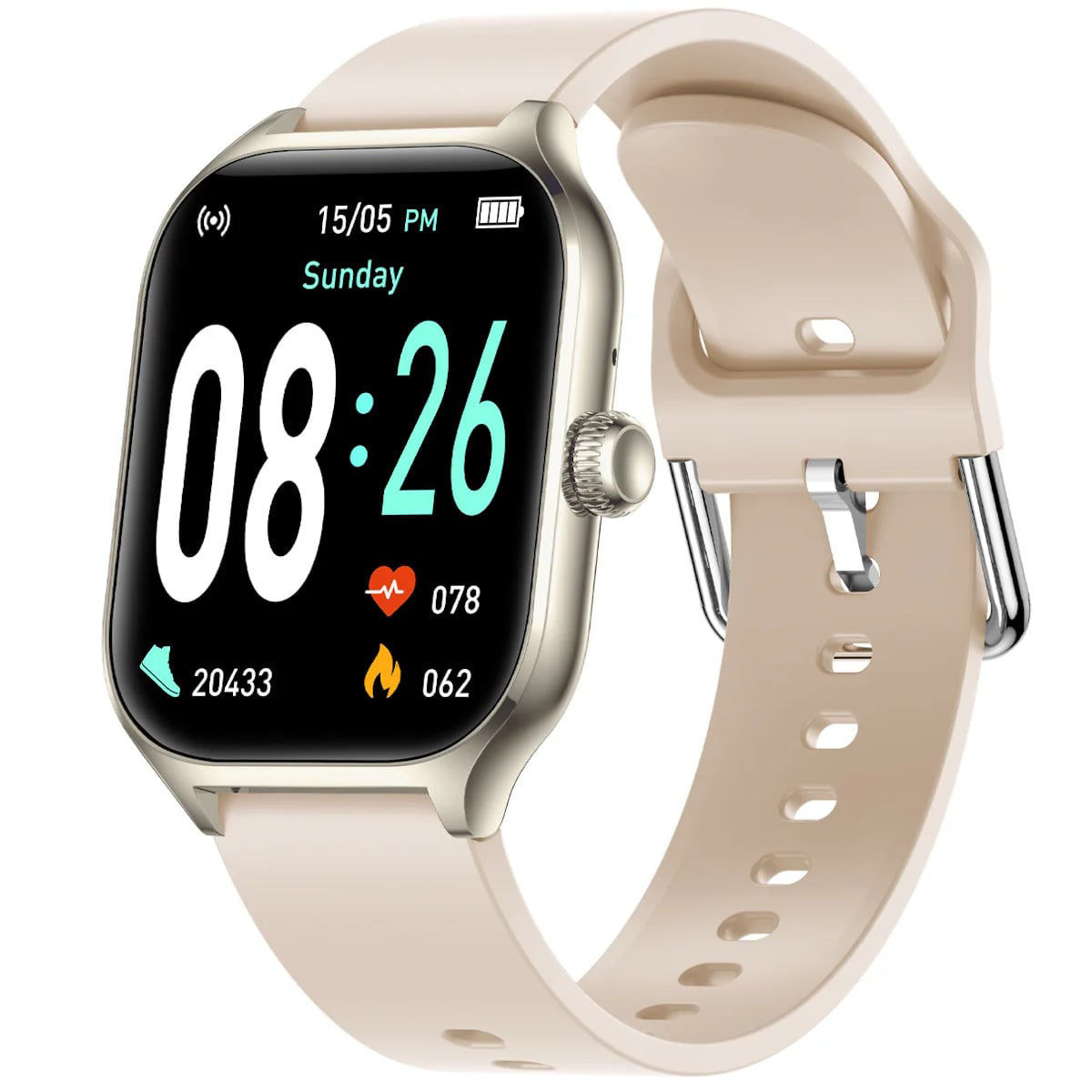 Εικόνα της Smartwatch Fontastic 395CH Timor 53mm με παλμογράφο λευκό