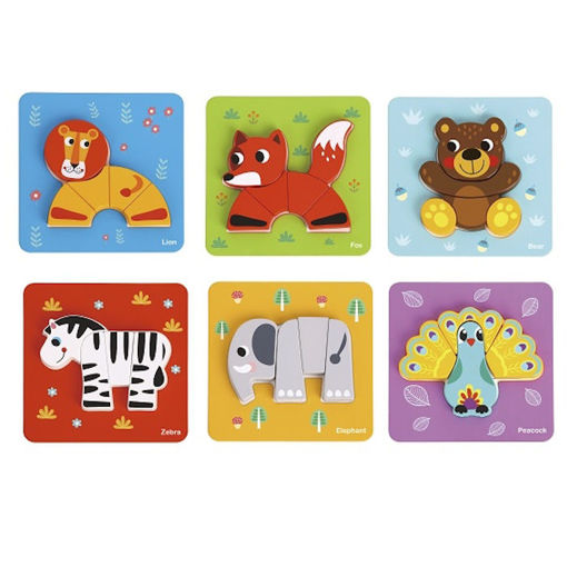Εικόνα της Ξύλινο Puzzle Mini Animals 34τεμ. Tooky Toys TL636