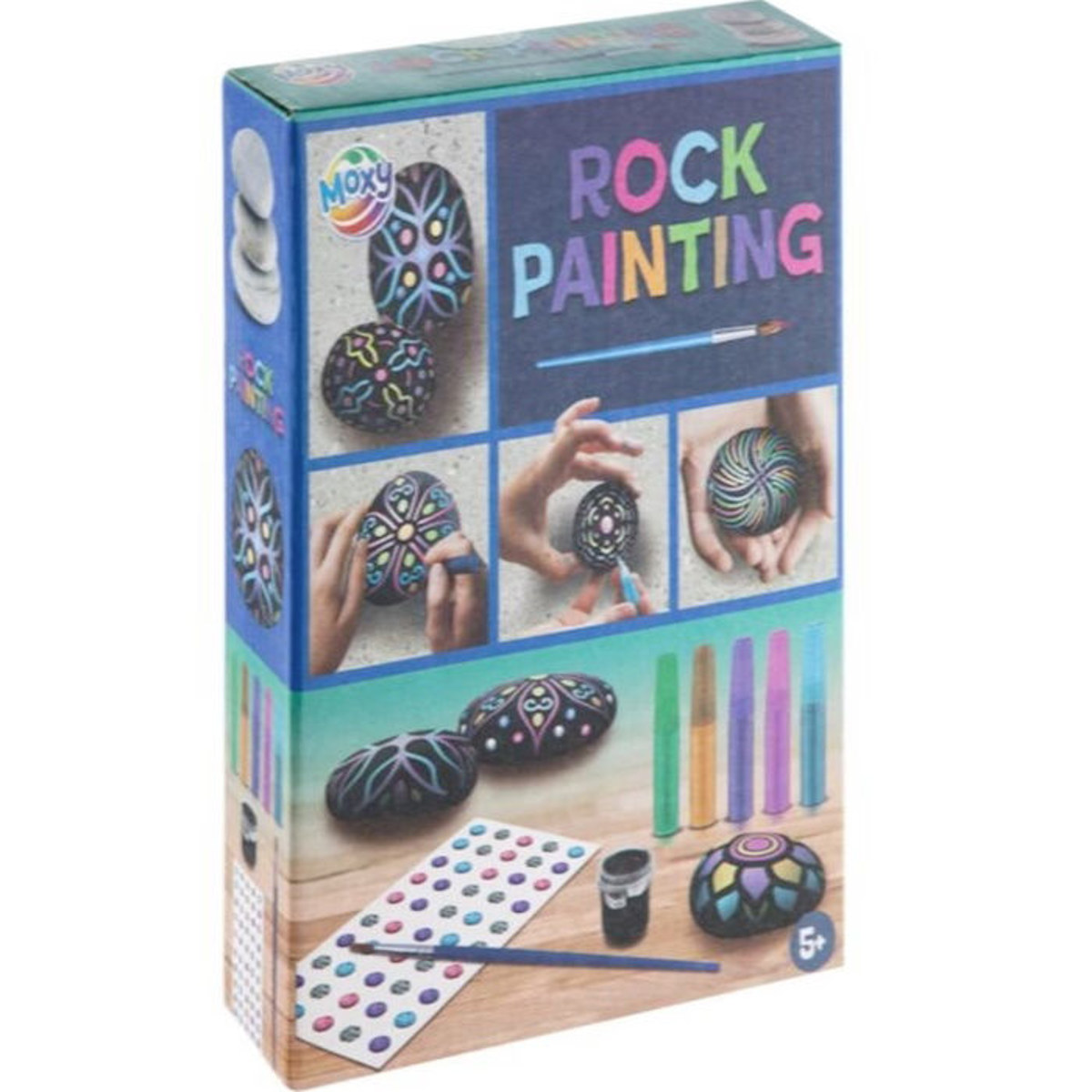 Εικόνα της Σετ Ζωγραφικής σε πέτρες με glitter Grafix Mandala Sparkling 2200036