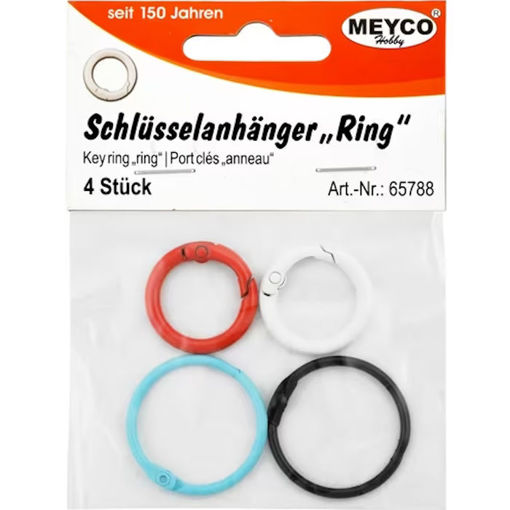 Εικόνα της Κρίκοι μεταλλικοί για κλειδιά Meyco 4τμχ. 65788