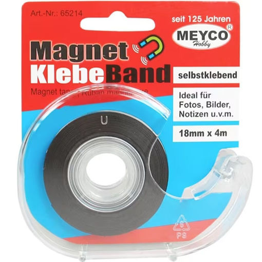 Αυτοκόλλητος μαγνήτης σε ρολό Meyco 18mm x 4m για χειροτεχνίες – Κωδικός 65214 – EAN 4028245652149