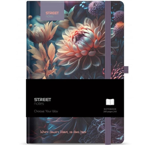 Εικόνα της Σημειωματάριο ριγέ Street Flowers Blossom A6 96σελ. 157778088