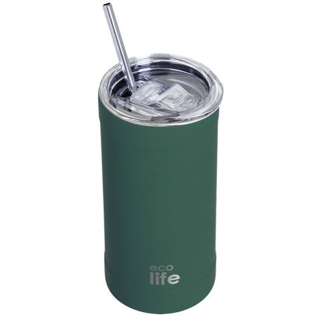Ανοξείδωτο ποτήρι θερμός καφέ Ecolife 500ml σε χρώμα teal green κύρια όψη