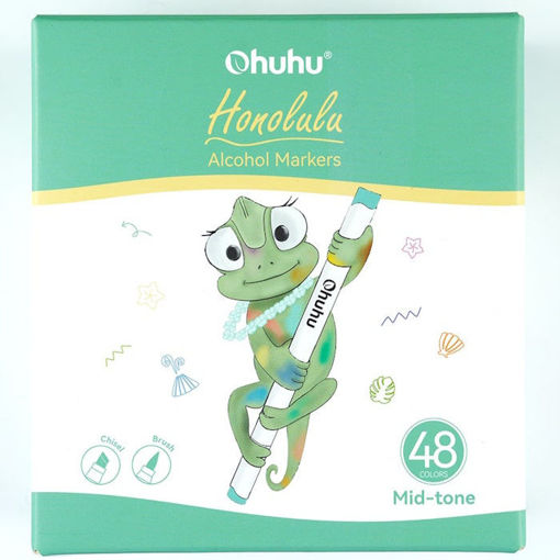 Εικόνα της Μαρκαδόροι Ohuhu Αlcohol Art Markers Set 48 χρωμάτων Brush & Chisel 80401-94