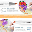 Εικόνα της Μαρκαδόροι Ohuhu Αlcohol Art Markers Set 48 χρωμάτων Brush & Chisel 80401-94