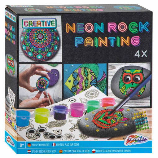 Εικόνα της Σετ Ζωγραφικής σε πέτρες neon Grafix 200052