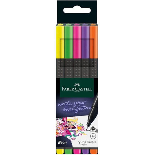 Εικόνα της Μαρκαδοράκια Faber Castell Grip Finepen 0.4 Neon 5τμχ 151603