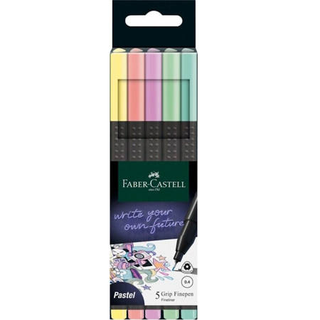 Εικόνα της Μαρκαδοράκια Faber Castell Grip Finepen 0.4 Pastel 5τμχ 151602