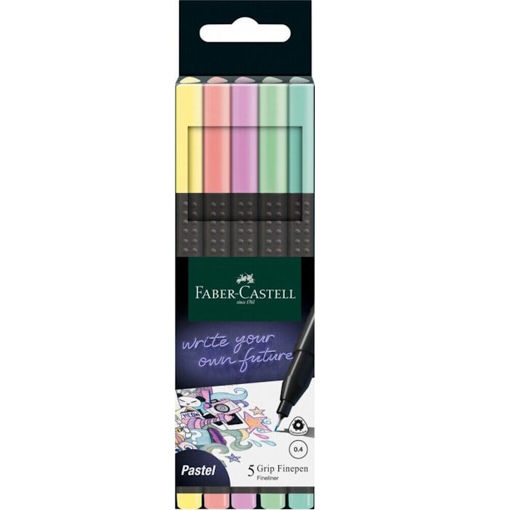 Εικόνα της Μαρκαδοράκια Faber Castell Grip Finepen 0.4 Pastel 5τμχ 151602