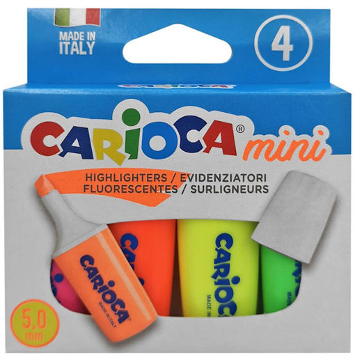 Εικόνα της Μαρκαδόροι υπογράμμισης Carioca mini σετ 4τεμ. 42868