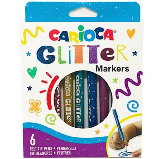 Εικόνα της Μαρκαδόροι Carioca Glitter 6 Χρωμάτων 42190