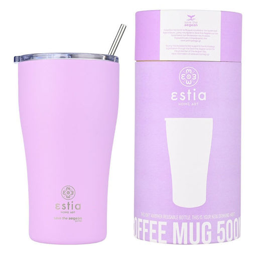 Εικόνα της Θερμός Estia Coffee Mug Save The Aegean 500ml Lavender Purple