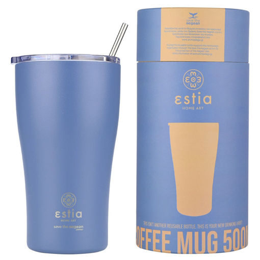 Εικόνα της Θερμός Estia Coffee Mug Save The Aegean 500ml Denim Blue 01-23188