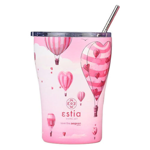 Θερμός Estia Coffee Mug Save The Aegean 350ml σχέδιο Love Ascend 01-23102 – ανοξείδωτος, καπάκι ασφαλείας, EAN 5207158023102