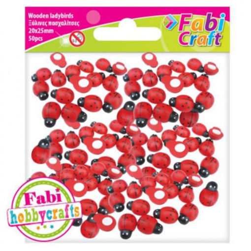 Εικόνα της Πασχαλίτσες ξύλινες 20x25mm 50τεμ. αυτοκόλλητες fabi 130105