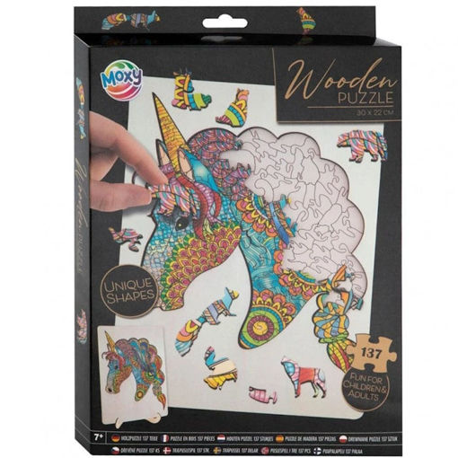 Εικόνα της Παζλ Ξύλινο Moxy με 137 κομμάτια Μονόκερος 30x22cm CC400086