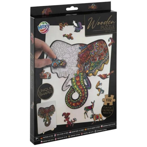 Εικόνα της Παζλ Ξύλινο Moxy με 132 κομμάτια Ελέφαντας 30x22cm CC400081