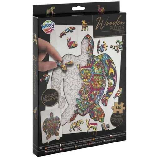 Εικόνα της Παζλ Ξύλινο Moxy με 130 κομμάτια Χελώνα 30x22cm CC400085
