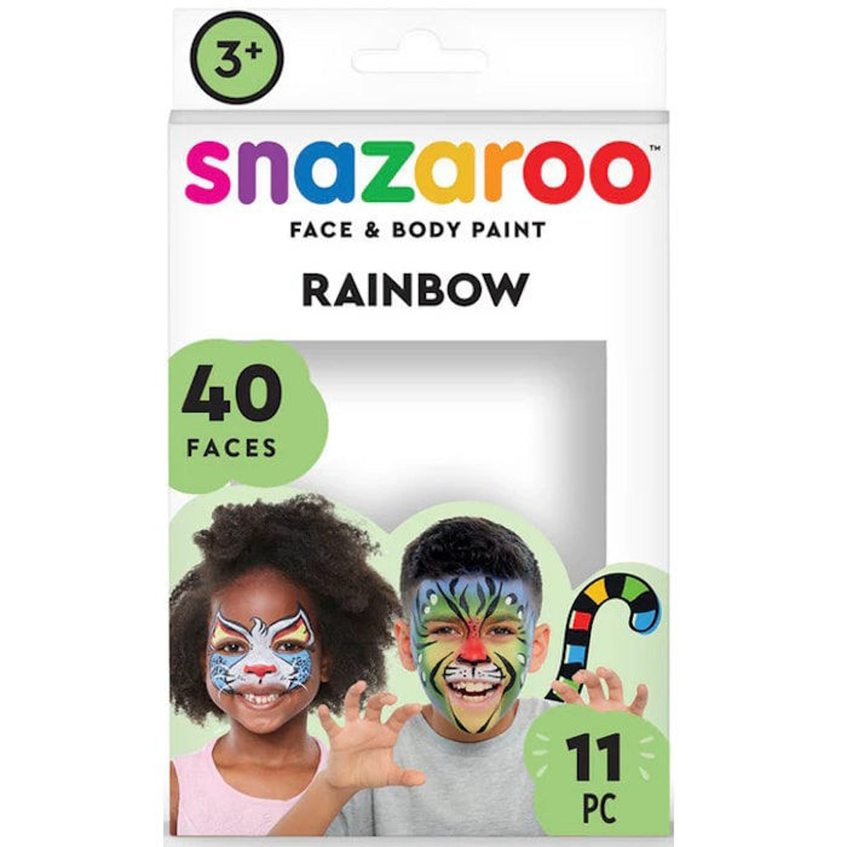 Η συσκευασία του σετ Snazaroo Rainbow με 8 χρώματα προσώπου