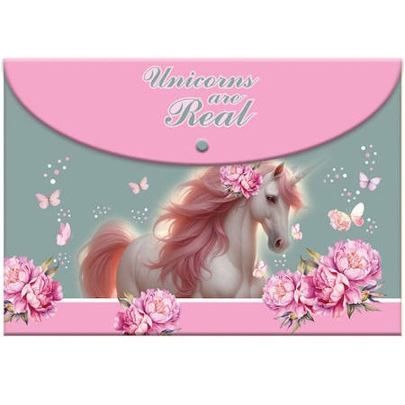 Εικόνα της Φάκελος κουμπί Α4 Back Me Up Butterfly Unicorn 357-25580