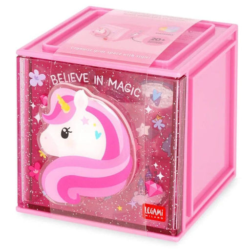 Εικόνα της Legami Unicorn Stackable Desk Storage Box - Cutie Cube VSBX0001