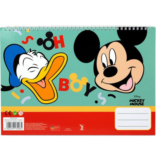 Εικόνα της Μπλοκ ζωγραφικής με αυτοκόλλητα Gim 40φ. Mickey Cook and Dine 23x33cm. 340-91416