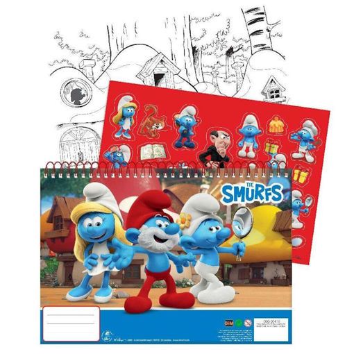Εικόνα της Μπλοκ ζωγραφικής Gim 40φ. Smurfs 33x23cm. 344-24416