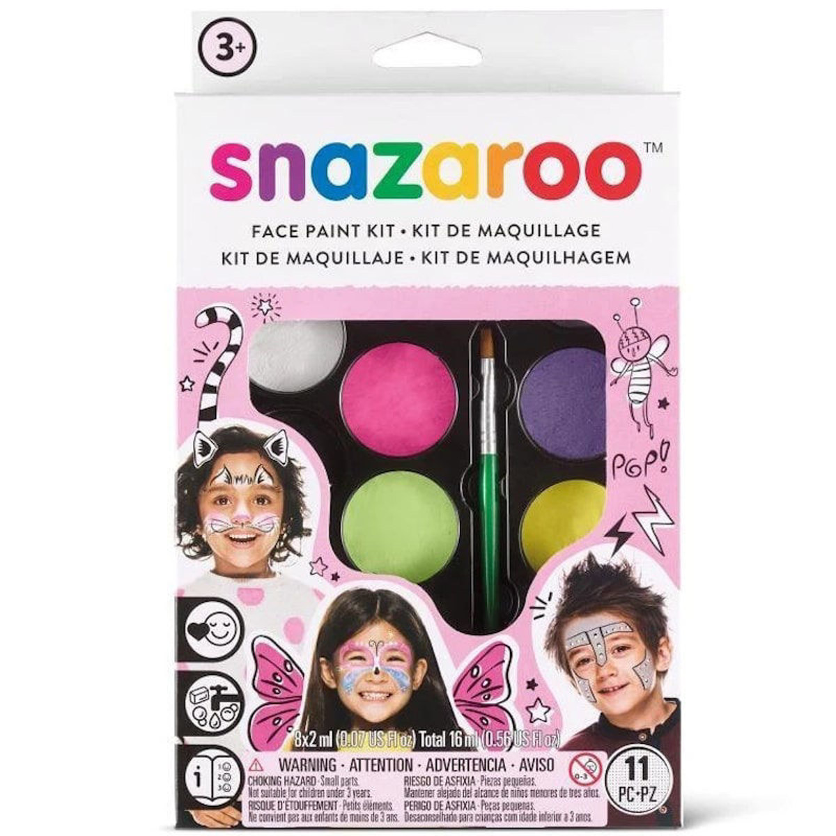 Η συσκευασία του σετ face painting Snazaroo Fantasy με 8 χρώματα