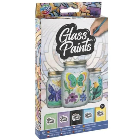 Εικόνα της Σετ 5 Χρώματα για Γυαλί 22ml & Πινέλο Moxy CC150112