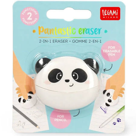 Γόμα 2 σε 1 Legami Pantastic Eraser Panda PAE0001 με διπλή λειτουργία, EAN 8052694030391, Lichnaribooks