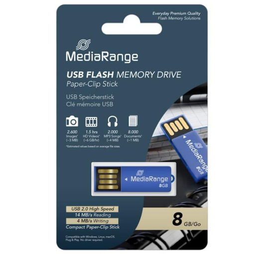 Εικόνα της USB Mediarange 8.0 Nano Drive Paper-Clip Mr975