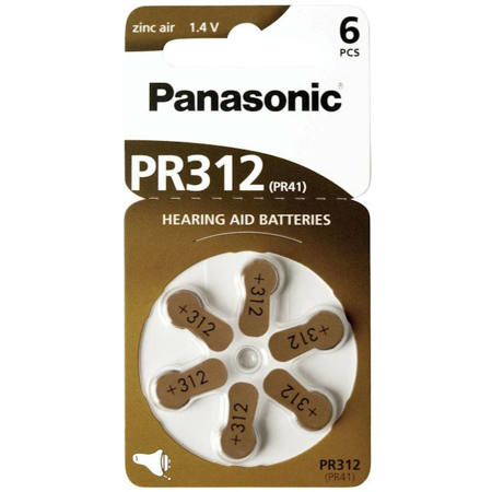 Εικόνα της Μπαταρίες Panasonic ακουστικών PR312 6τεμ.