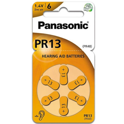 Εικόνα της Μπαταρίες Panasonic ακουστικών PR13 6τεμ.