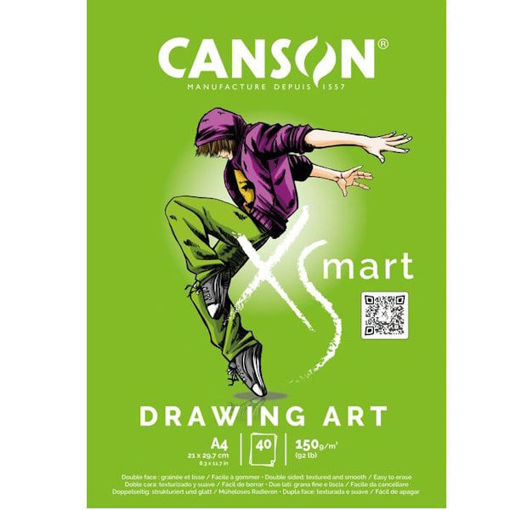 Μπλοκ σχεδίου Canson XSmart Drawing Art A4 150gr 40 φύλλα — EAN 3148950077707 — Lichnaribooks