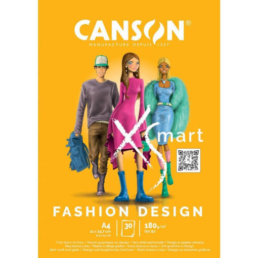 Μπλοκ Canson XSmart Fashion Design Art A4 με 30 φύλλα 180gr για σχέδιο μόδας – Barcode EAN 3148950077578 – Lichnaribooks