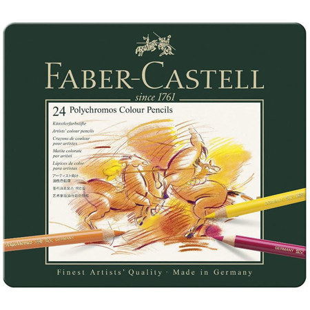 Ξυλομπογιές Faber-Castell Polychromos 24 τεμαχίων σε μεταλλική κασετίνα