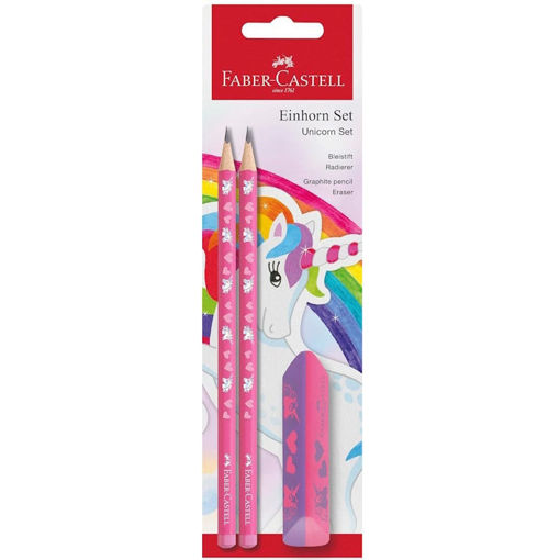 Εικόνα της Σετ Faber Castell 2 Μολύβια HB - Γόμα DF Μονόκερος 111516