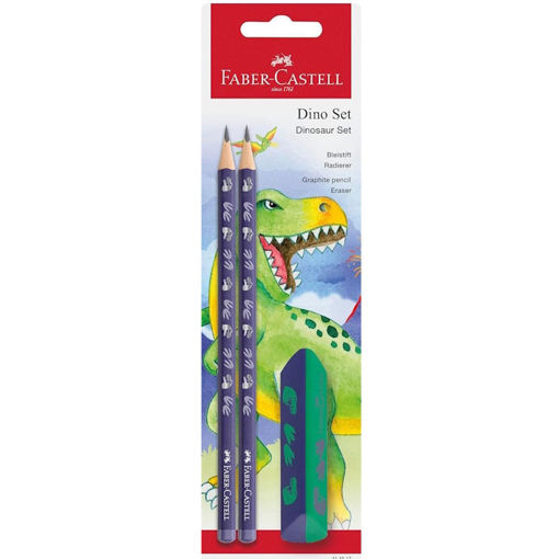 Εικόνα της Σετ Faber Castell 2 Μολύβια HB - Γόμα DF Δεινόσαυρος 111517