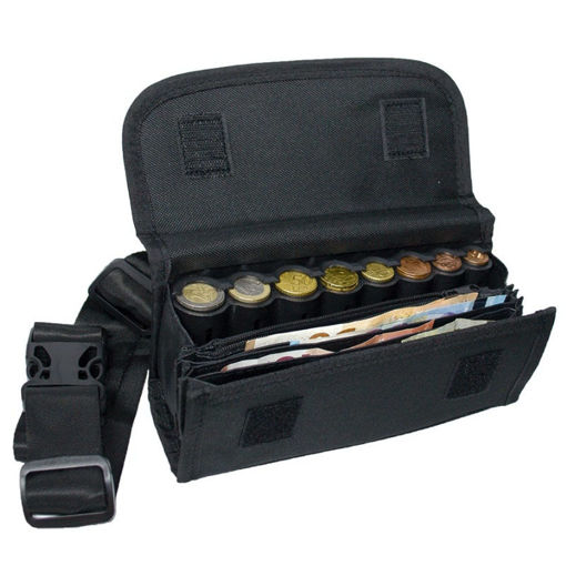 Εικόνα της Τσαντάκι μέσης με κερματοθήκη 8/Θέσεων σερβιτόρου μαύρη Groovy 0.22.220