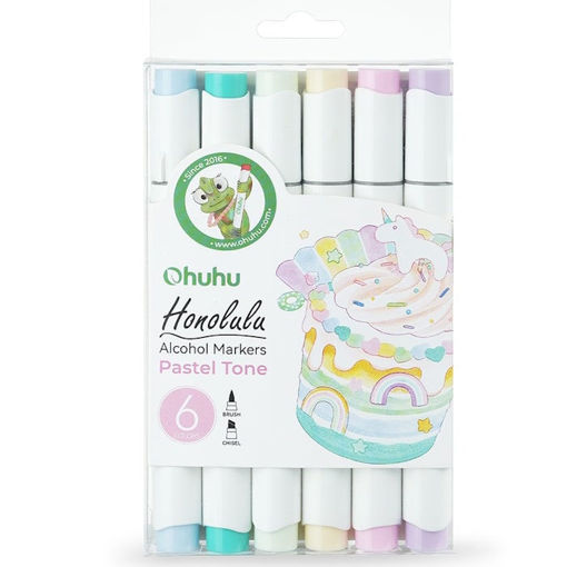 Εικόνα της Μαρκαδόροι Ohuhu Art Markers Pastel Brush & Chisel set 6τμχ. Y30-80403-52