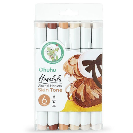 Εικόνα της Μαρκαδόροι Ohuhu Art Markers Brush & Chisel Skin Tones set 6τμχ. Y30-80403-53