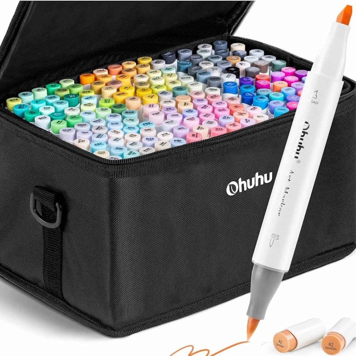 Εικόνα της Μαρκαδόροι Ohuhu Alcohol Art Markers 168+1 Brush & Chisel Y30-80404-05